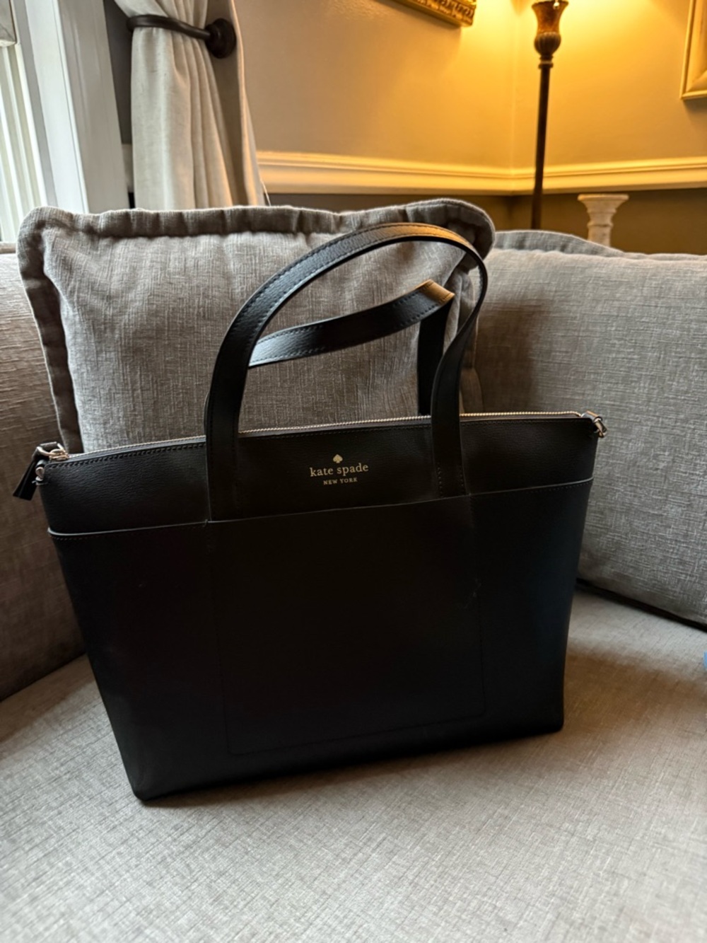 Kate Spade Black Pebbled Leather Tote Bag – Excellent Condition